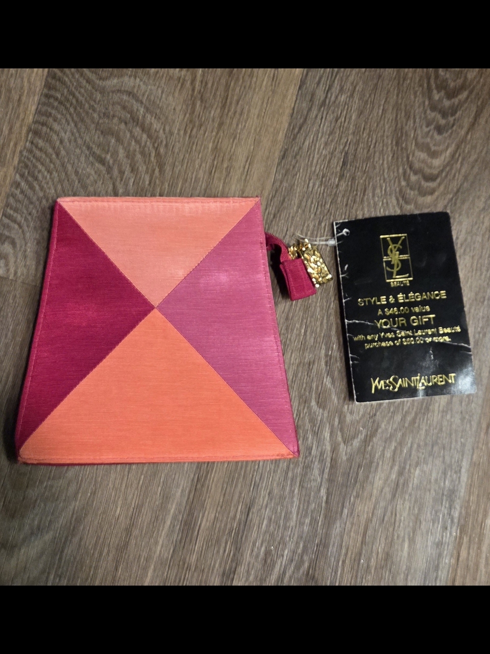 Yves Saint Laurent YSL vintage cosmetic beauty clutcb bag